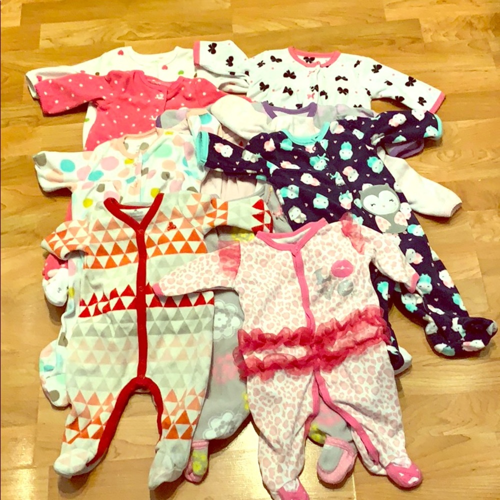 11 infant girls sleepers
